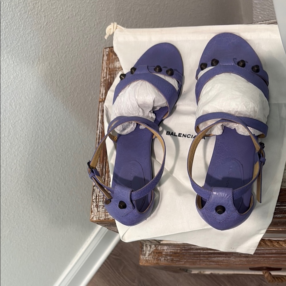Balenciaga Purple Sandals with Striking Design